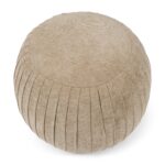 Paris Footstool, Vintage Jaquard Mild Cashmere, Fußhocker beige – Bild 5