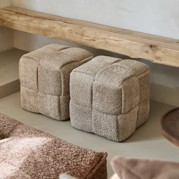 Qbic Stool 40x45, Manhattan Weave Soft Walnut, Fußhocker braun – Bild 3