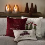Festive Christmas Trees Pillow 50x50cm, Adventskissen mit Füllung – Bild 2