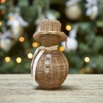 Rustic Rattan Snowmann, Weihnachtsfigur Schneemann – Bild 2