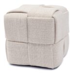 Qbic Stool 40x45, Rich Tweed Antique White, Fußhocker beige – Bild 4