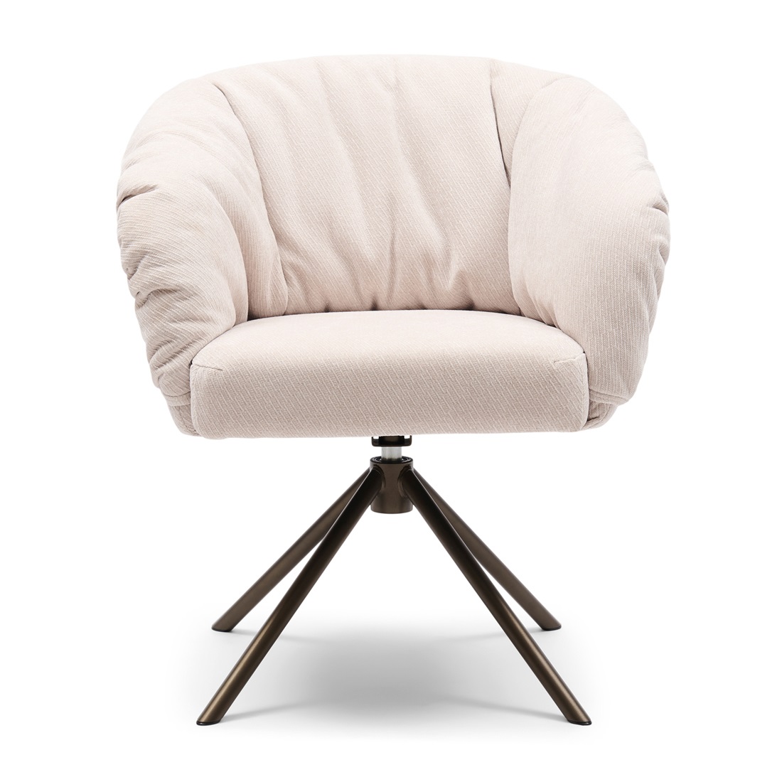 007A2BE529D6C4F1BAE4158F95E8A7514318F809 Lugo Swivel Dining Armchair, Herringbone Linen, Soft Flax Esszimmerstuhl drehbar â Bild 1