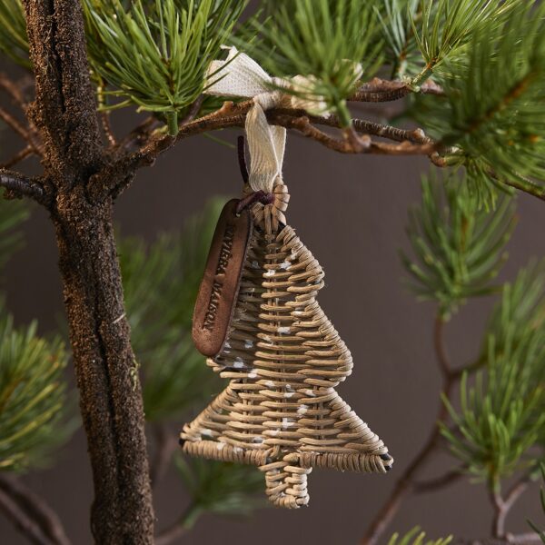 Rustic Rattan Christmas Tree Ornament, Weihnachtsbaumschmuck – Bild 2