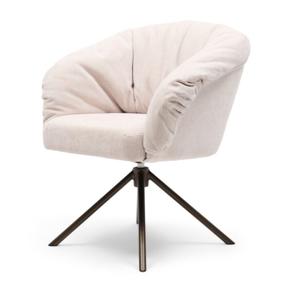 Lugo Swivel Dining Armchair, Herringbone Linen, Soft Flax Esszimmerstuhl drehbar – Bild 7