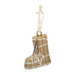 Rustic Rattan Ski Boot Ornament, Weihnachtsbaumschmuck