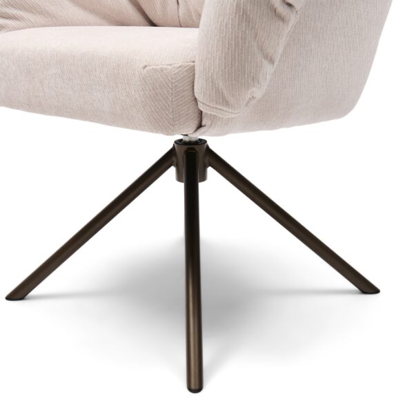 Lugo Swivel Dining Armchair, Herringbone Linen, Soft Flax Esszimmerstuhl drehbar – Bild 5
