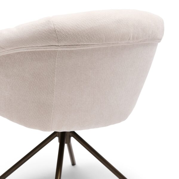 Lugo Swivel Dining Armchair, Herringbone Linen, Soft Flax Esszimmerstuhl drehbar – Bild 3